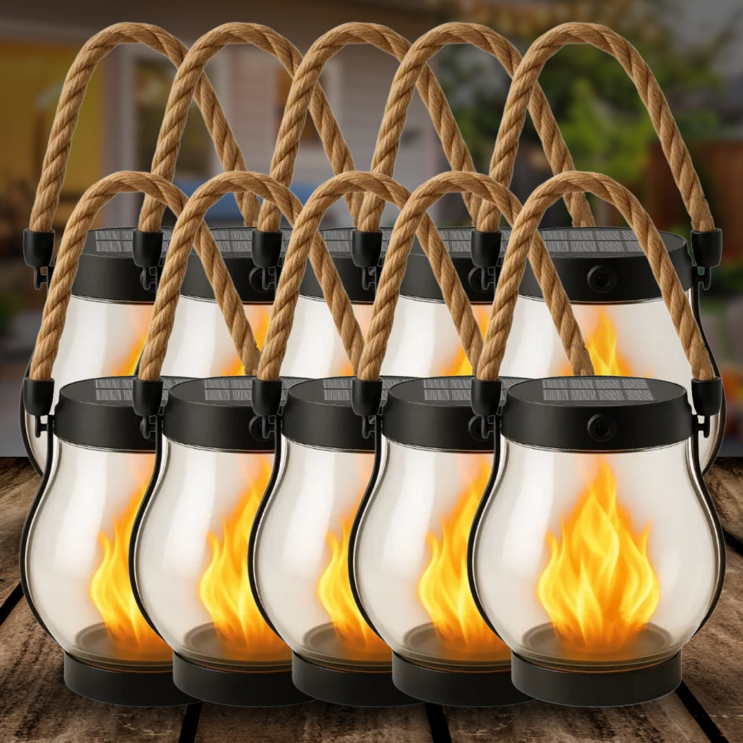 🎄Christmas Sale 49% OFF🎄 Kaliiqo™ – Flickering Flame Solar Lantern Outdoor Lights