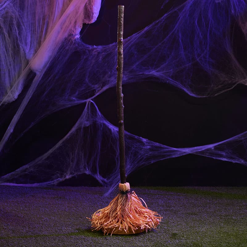 ๐ปRoman 47" Animated Witch's Broomstick - Perfect for a Bewitching Halloween Display & Parties