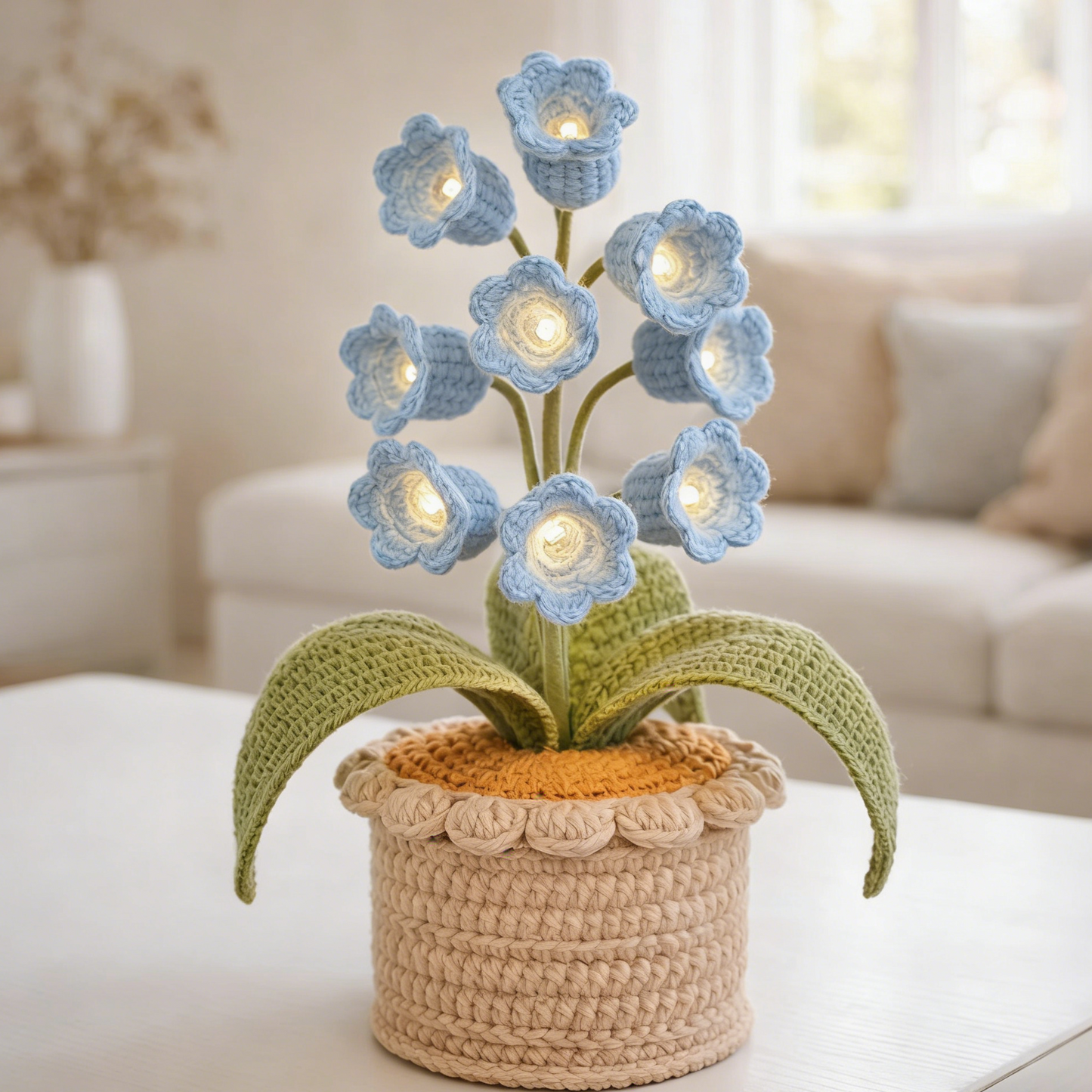 đ¸ Lily of the Valley Lamp, Handmade Crochet Artificial Flower Night Light â đPerfect for Valentineâs Day & Motherâs Day