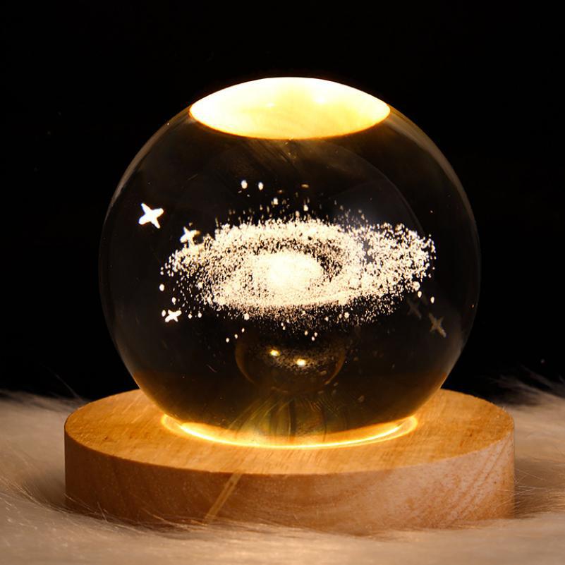 🪐3D Galaxy Crystal Ball Lamp with LED Base – Perfect Teen Birthday Gift