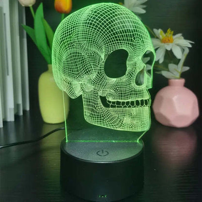 3D Small Night Lamp Halloween Skull