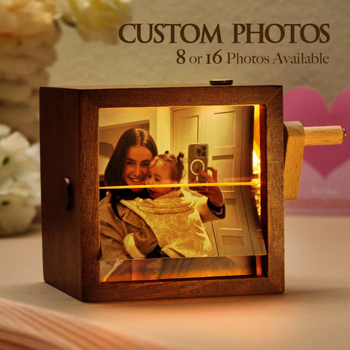 🎁🖼Custom Flipbook Frame Animation Machine Mechanical Hand Motion Photo Cube Album with Light
