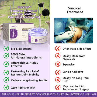 Official Store :✅ Ropceer™ Turmeric & Emu Oil Arthritis Soothing Pain Relief Massage Gel🦴🇺🇸American Orthopaedics (AAOS) Approved