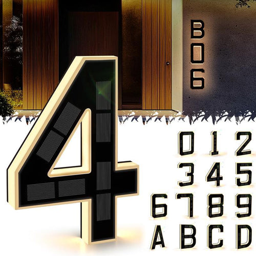 🔥Hot Sale 49% OFF🎁✨ Solar Lighted House Number - Waterproof LED Address Sign