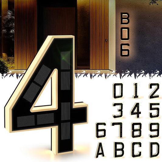 🔥Hot Sale 49% OFF🎁✨ Solar Lighted House Number - Waterproof LED Address Sign