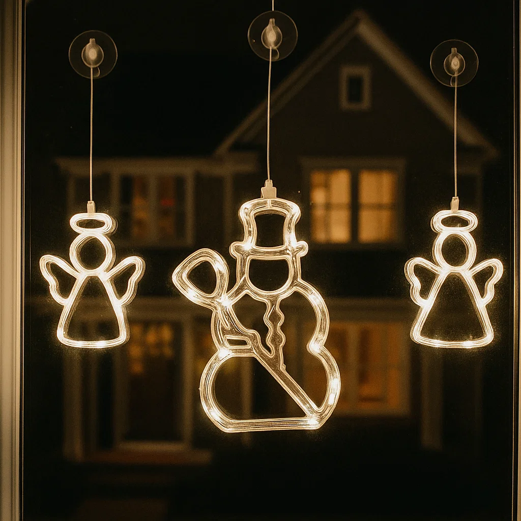 🎄 Christmas Flash Deal 🎁 49% OFF ✨ LED Suction Cup Christmas Lights — Cozy Holiday Home Décor!