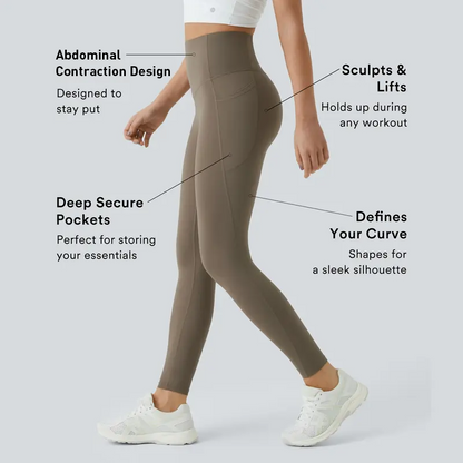 High Waisted Leggings for Women with Pockets – Soft Tummy Control Active Pants for Yoga, Running & Daily Wear