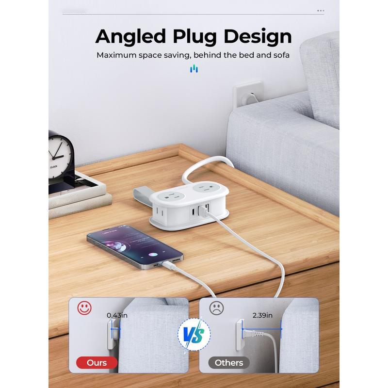 Travel Power Strip, 4 Outlets 3 USB Ports (1 USB C) with 4FT Wrapped Short Extension Cord Small Power Strip, Compact for Hotel Travel Essentials Cruise Approved