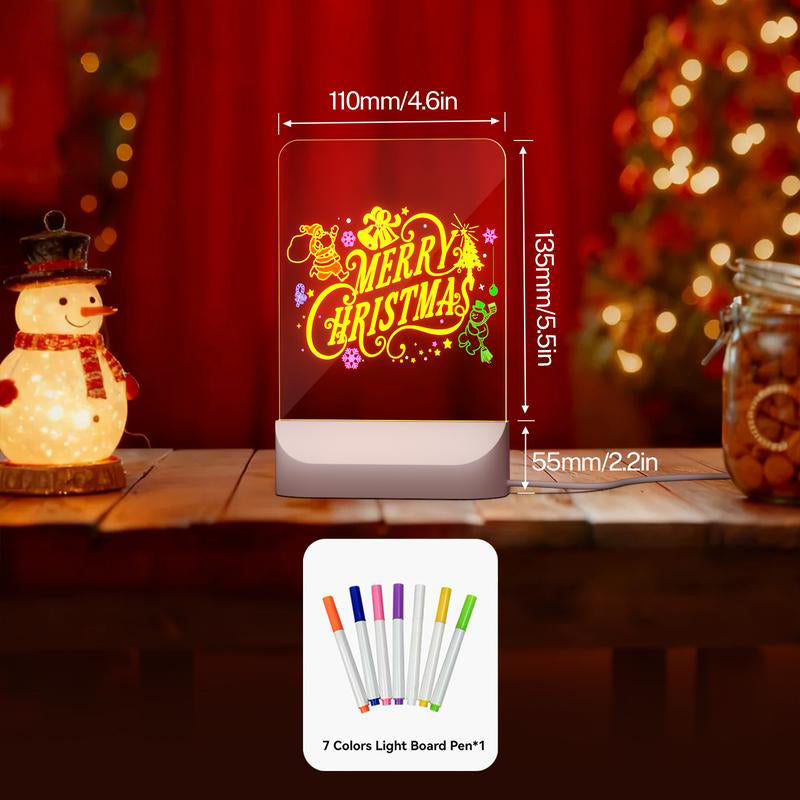 🎄Best Christmas Gift🎄 Acrylic Dry Erase Neon Art Board with Markers