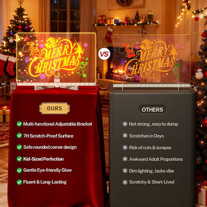 🎄Best Christmas Gift🎄 Acrylic Dry Erase Neon Art Board with Markers