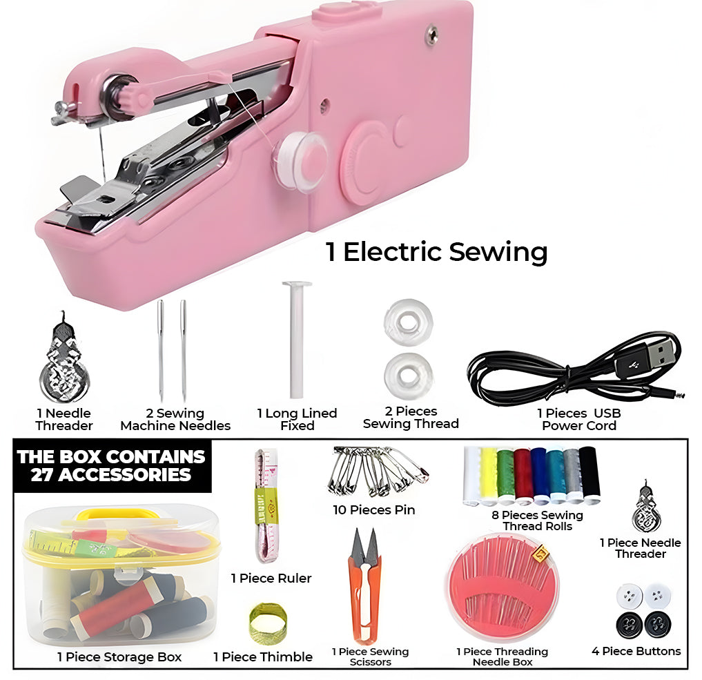 Handheld Sewing Machine Cordless Portable Electric Stitching Device