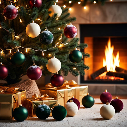 🎄 Christmas Flash Sale 🎁 49% OFF ✨ 9 PCS Vintage 8CM Velvet Christmas Balls – Colorful Hanging Ornaments for Christmas Tree