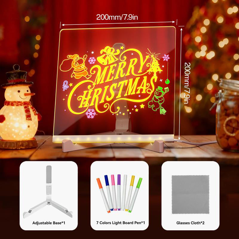 🎄Best Christmas Gift🎄 Acrylic Dry Erase Neon Art Board with Markers