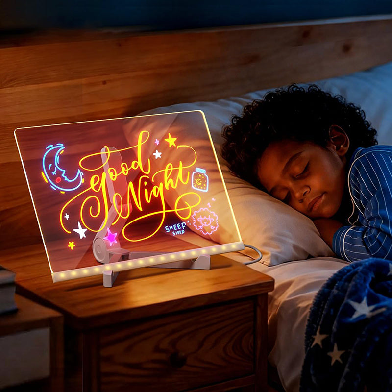 🎄Best Christmas Gift🎄 Acrylic Dry Erase Neon Art Board with Markers