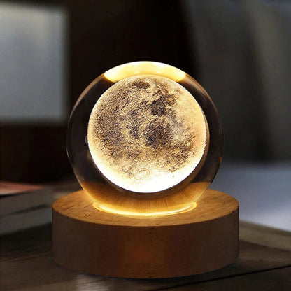 🪐3D Galaxy Crystal Ball Lamp with LED Base – Perfect Teen Birthday Gift