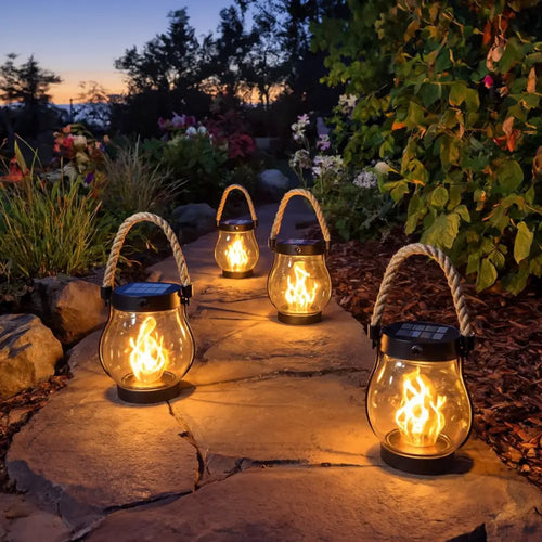 🎄Christmas Sale 49% OFF🎄 Kaliiqo™ – Flickering Flame Solar Lantern Outdoor Lights