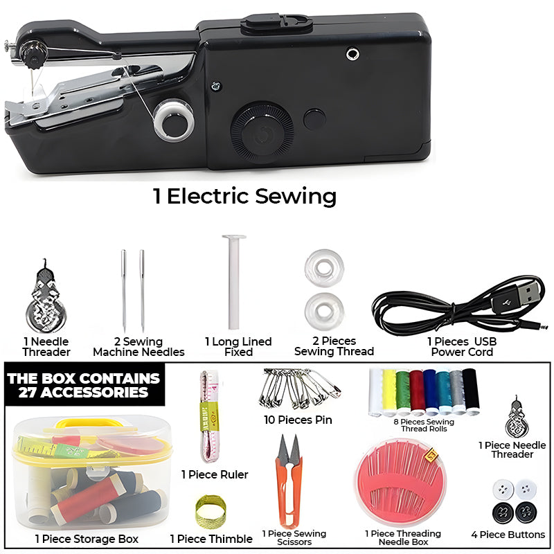Sewing machine + Needle and thread box set + USB data cable