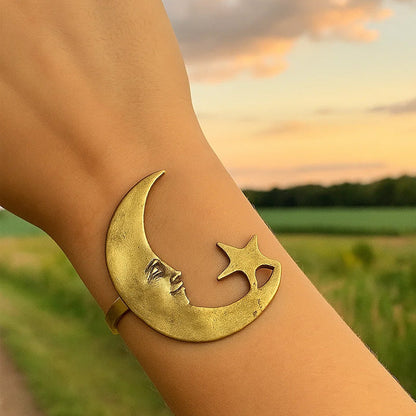 Luna & Solace Guiding Light Star and Moon Open Bracelet