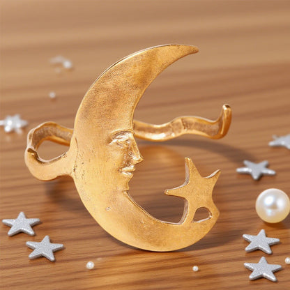 Luna & Solace Guiding Light Star and Moon Open Bracelet