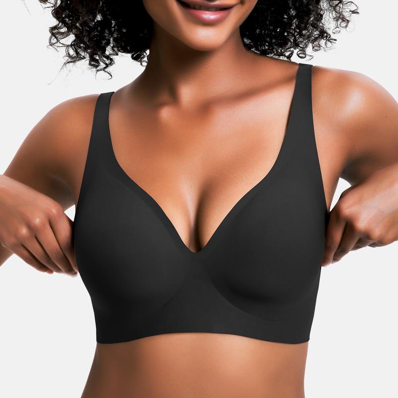 Wireless Deep V Push-Up Bralette — Ultra-Soft Comfort T-Shirt Bra