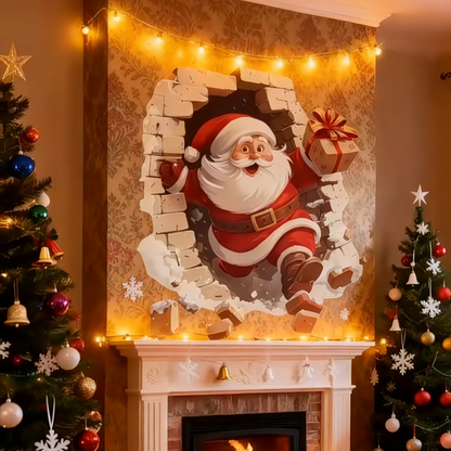 🔥 Hot Sale 49% OFF | 🎅 3D Wall-Breaking Santa Claus Sticker