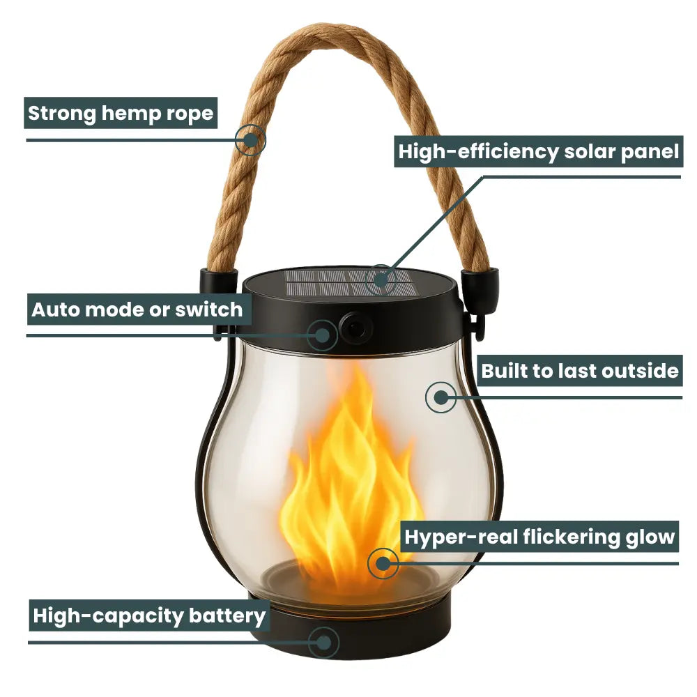 Halloween Sale 49% OFF 🎃 Kaliiqo™ – Flickering Flame Solar Lantern Outdoor Lights