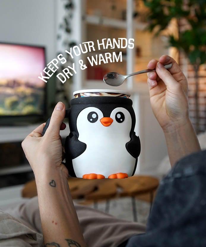 🐧Cute Penguin Ice Cream Pint Cozy with Spoon Holder - 3D Printed Insulated Holder