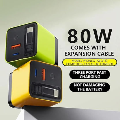 🎁⚡ 3-in-1 80W GaN Fast Charger