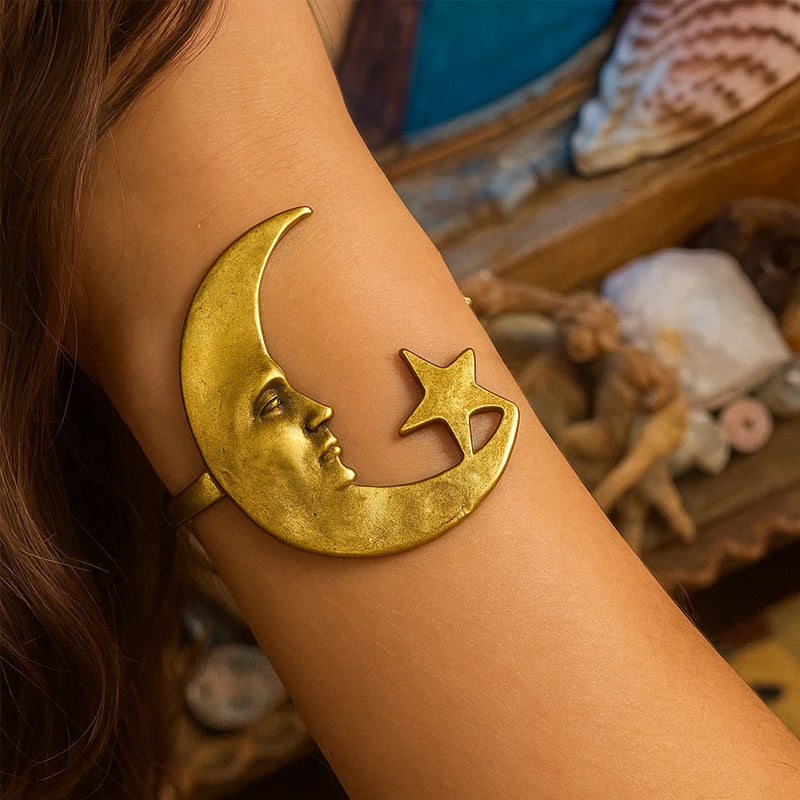 Luna & Solace Guiding Light Star and Moon Open Bracelet