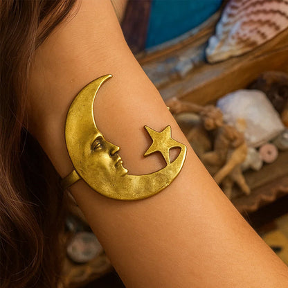 Luna & Solace Guiding Light Star and Moon Open Bracelet