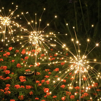 Kaliiqo™ IP65 8-Models Lights Solar Outdoor Garden Lights - Waterproof Stake Fairy Lights, Firework & Dandelion Designs for Holiday Lawn Decor