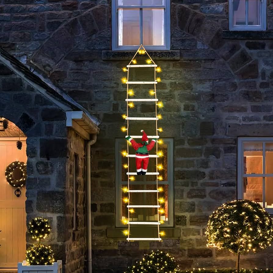 🎅Christmas Flash Deal 🎁 65% OFF ✨ Christmas Decorative Ladder Lights – 4-in-1 Glowing Ladder That Shines Bright!