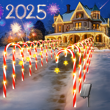 🎄 Christmas Flash Sale 🎅 65% OFF ✨ Solar Candy Cane Path Lights — Light Up Your Christmas Yard!
