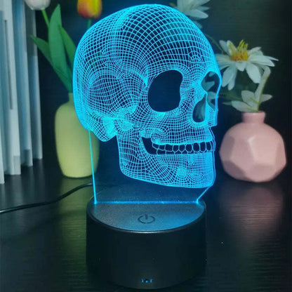 3D Small Night Lamp Halloween Skull
