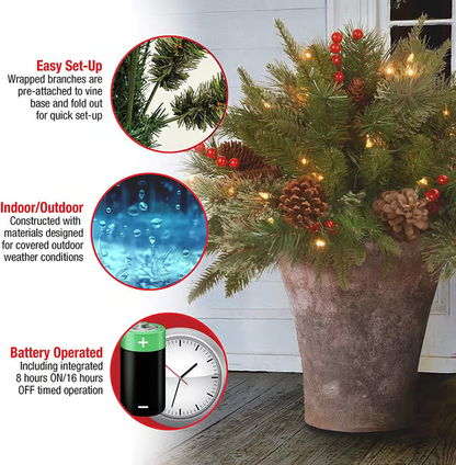 🎄Christmas Sale Flash 49% OFF🎄Pre-lit Artificial Christmas Tree Feel Real Urn Filler