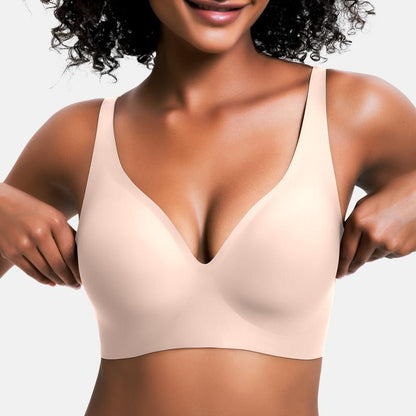 Wireless Deep V Push-Up Bralette — Ultra-Soft Comfort T-Shirt Bra