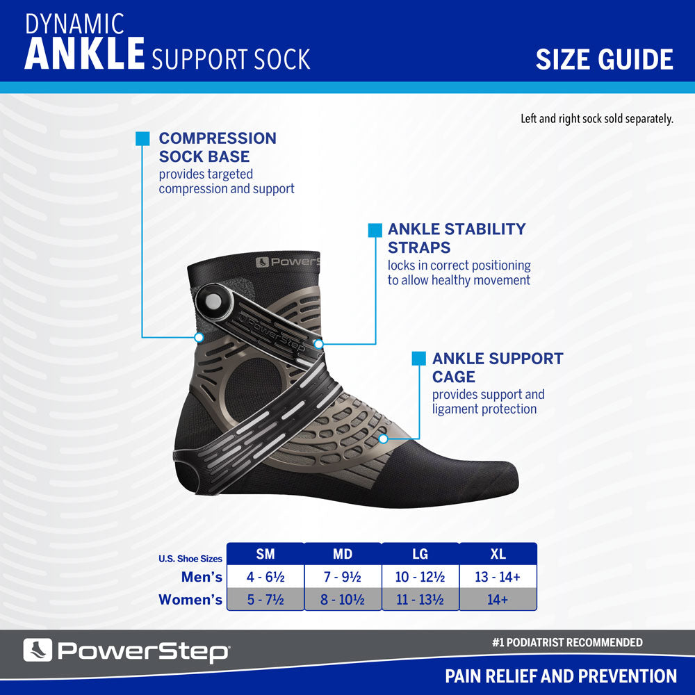 Dynamic Ankle Support Sock | Compression Sock & Ankle Support Brace for Ankle Pain and Injuries
