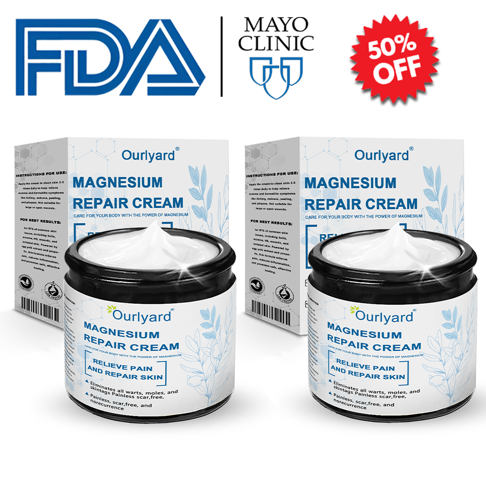 🏆✅Mayo Clinic Official: Magnesium skin repair cream (Eczema and Psoriasis Relief, Skin Repair, Even Tone, Acne and Dark Spot Treatment, Wart and Mole Removal)