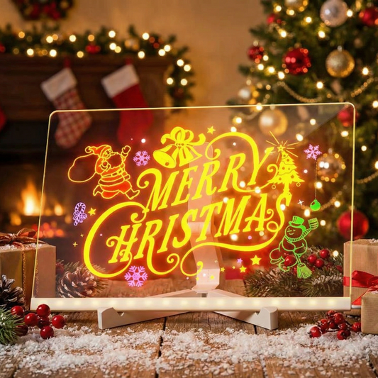 🎄Best Christmas Gift🎄 Acrylic Dry Erase Neon Art Board with Markers