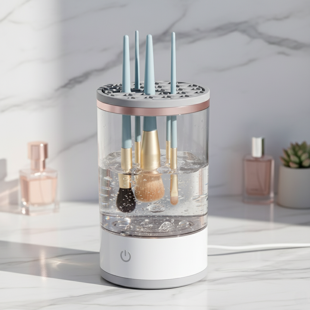 30-second Automatic Makeup Brush Cleaner for Ageless Skin & Pristine Makeup