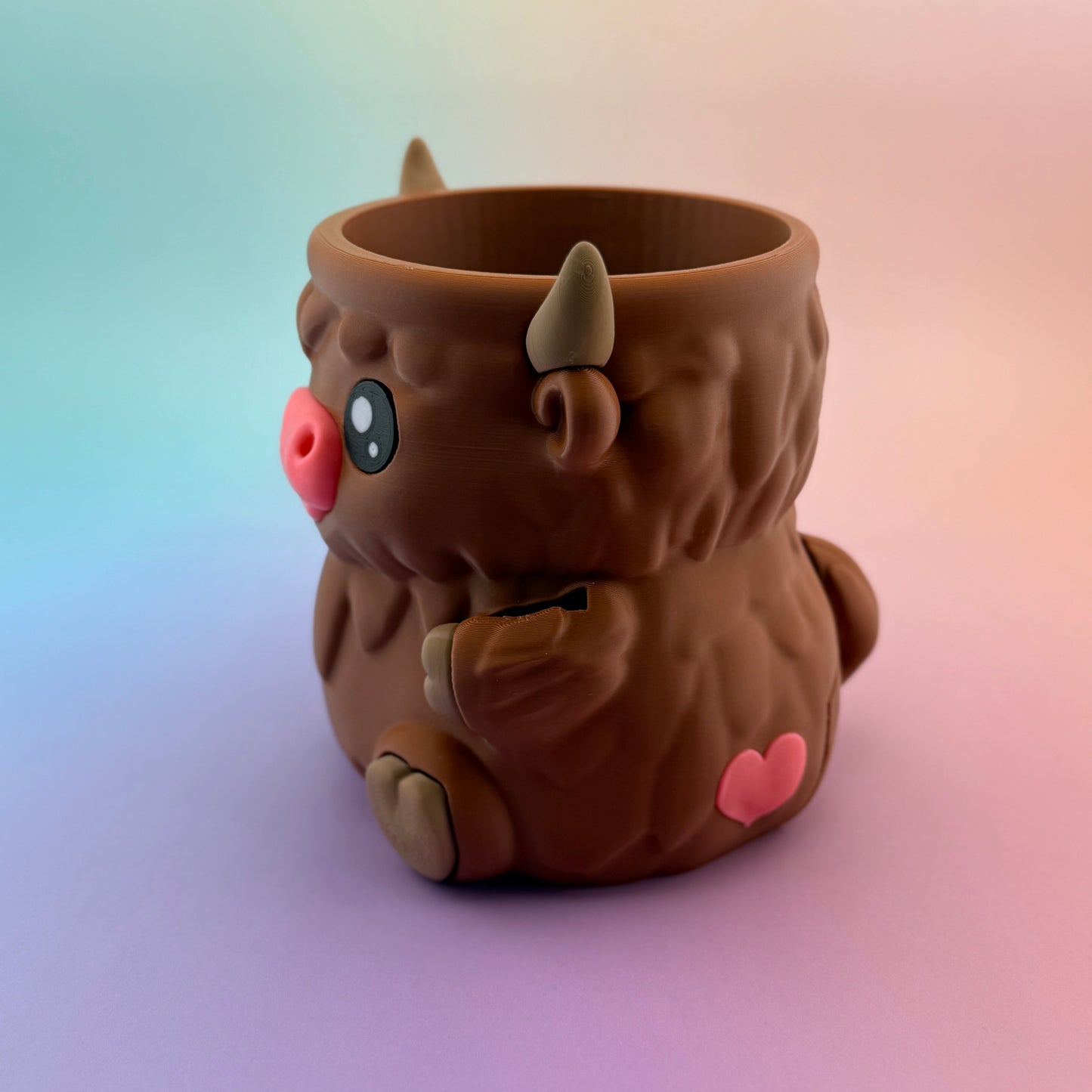 Ferdinand the Highland Cow Ice Cream Pint Holder – Cute Dessert Cozy with Hidden Snack Drawer – Fun Gift for Ice Cream Lovers & Cow Fans