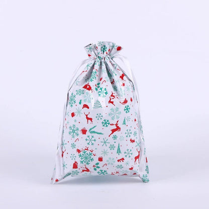 🎁 Christmas Drawstring Gift Bags🎄 — Assorted Sizes for Easy Holiday Wrapping