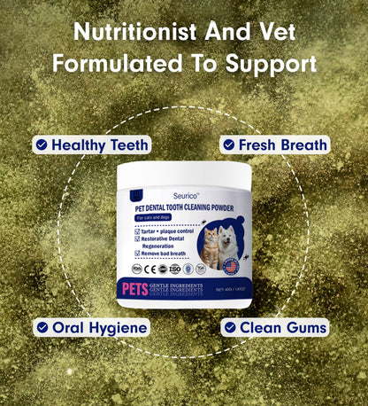 (official Store】LastDay! 70% OFF! - Seurico™Pet Dental Powder -Freshen Breath,Regenerate Teeth &Remove Tartar(AVMARecommended for Cats &Dogs