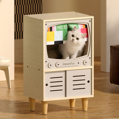 Wooden TV Cat House & Condo