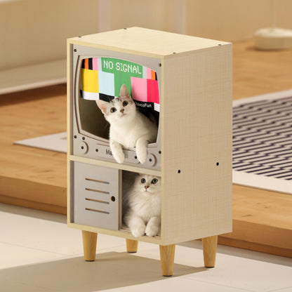 Wooden TV Cat House & Condo