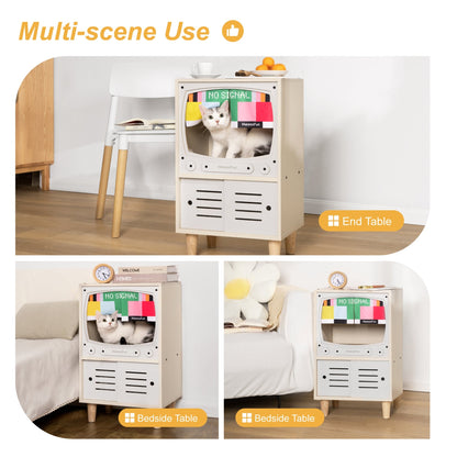 Wooden TV Cat House & Condo