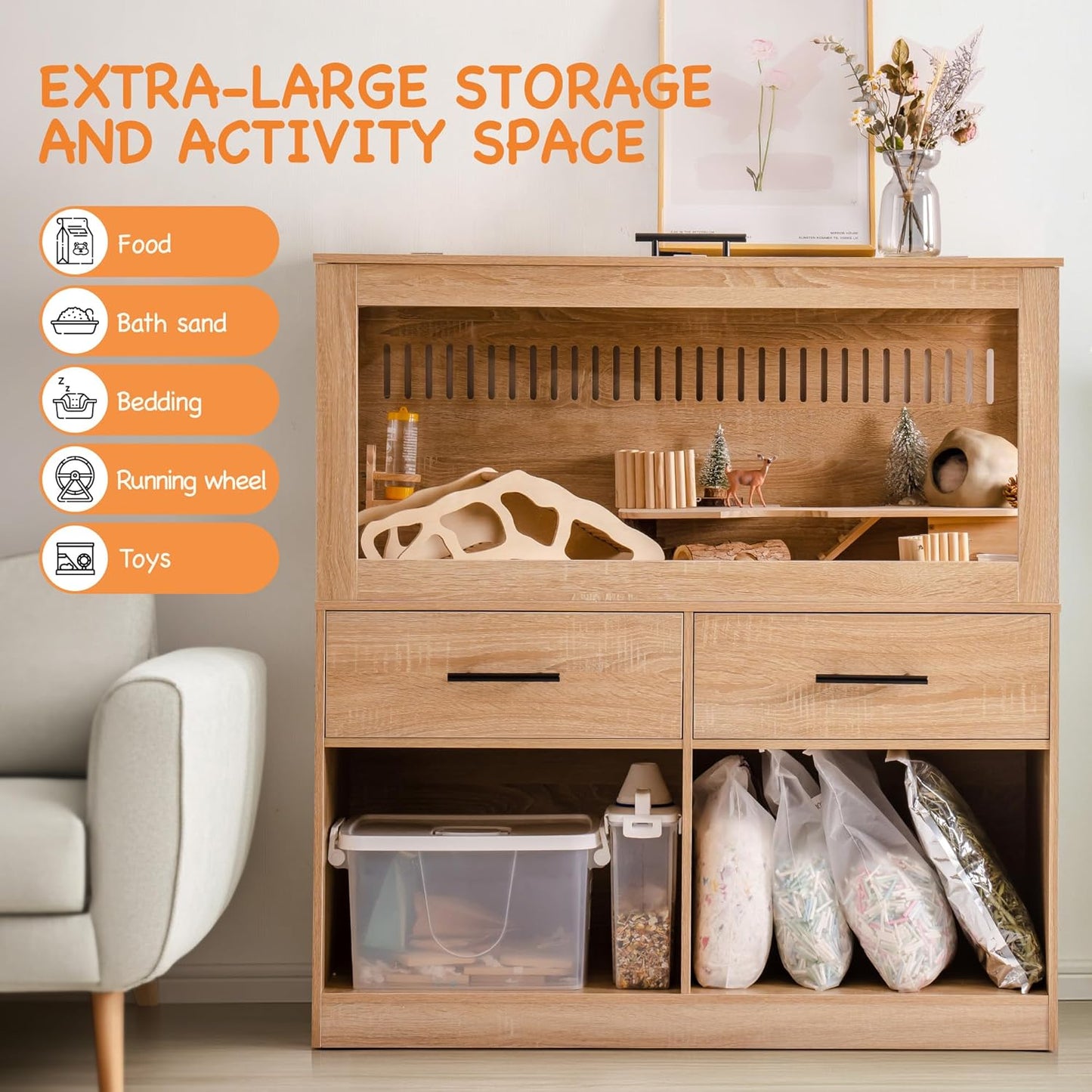 Large Wooden Hamster Cage