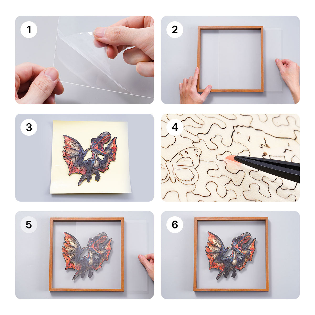 ROBOTIME Fierce Pterosaur Wooden Jigsaw Puzzle with Frame