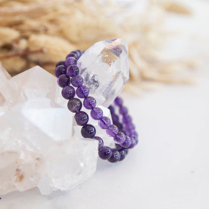 Ametria™ Uruguayan Amethyst Bracelet – Deep Purple Healing Crystal for Calm & Clarity