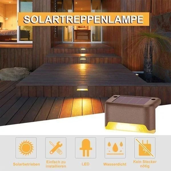🎄 Solar Deck Lights, Automatically ON/OFF💡 4 PCS IN 1 Set